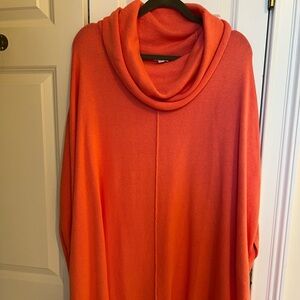 Pure Jill Cowl Neck Sweater in Coral color. Fits poncho style. Size XS/ S.